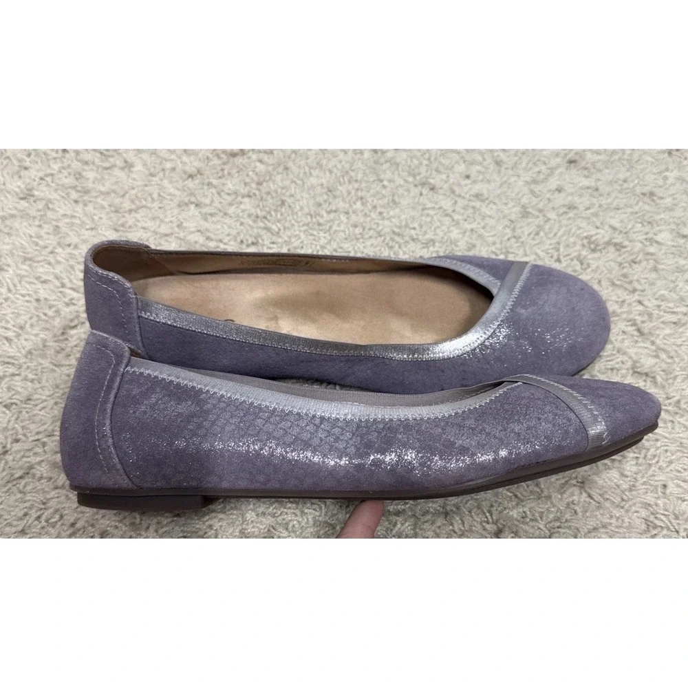Vionic‎ Carroll Metallic Lavender Snakeskin Slip On Ballerina Flats Women's 9.5M